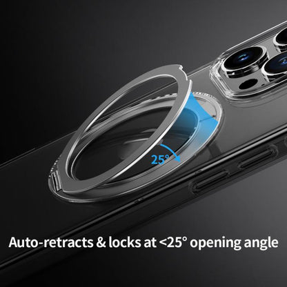 ROCK JingDun Series Clear Rotating MagSafe Holder PC Hybrid TPU Phone Case