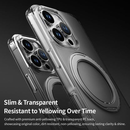 ROCK JingDun Series Clear Rotating MagSafe Holder PC Hybrid TPU Phone Case