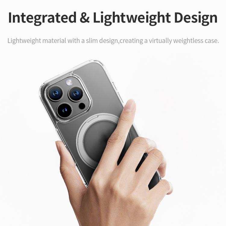 ROCK JingDun Series Clear Rotating MagSafe Holder PC Hybrid TPU Phone Case