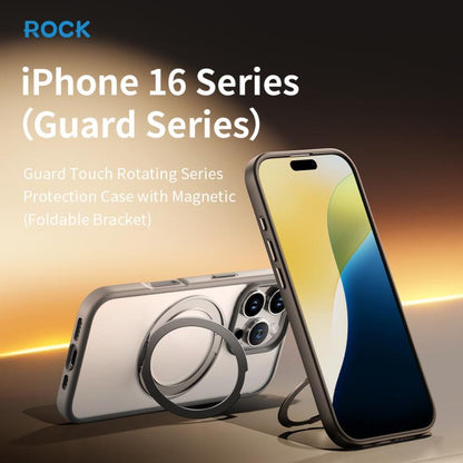 ROCK YouDun Series Skin Feel Rotating MagSafe Holder PC Hybrid TPU Phone Case