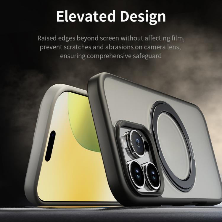 ROCK YouDun Series Skin Feel Rotating MagSafe Holder PC Hybrid TPU Phone Case