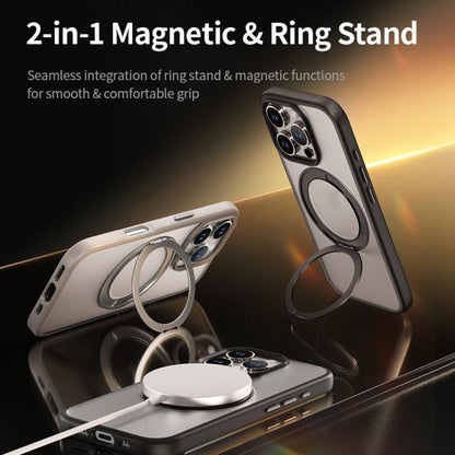 ROCK YouDun Series Skin Feel Rotating MagSafe Holder PC Hybrid TPU Phone Case