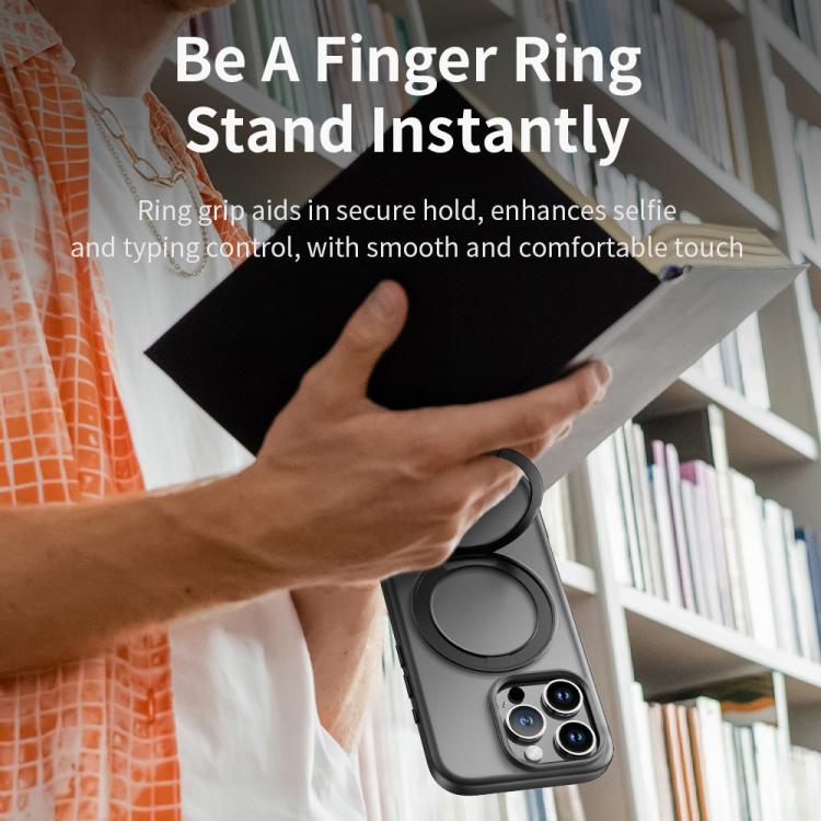 ROCK YouDun Series Skin Feel Rotating MagSafe Holder PC Hybrid TPU Phone Case