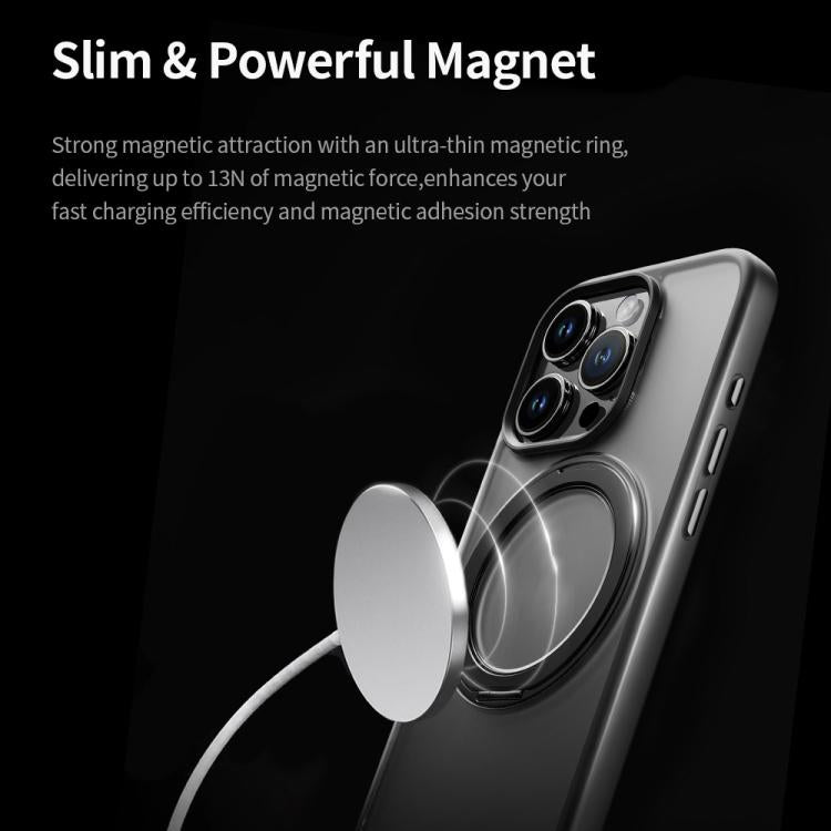 ROCK YouDun Series Skin Feel Rotating MagSafe Holder PC Hybrid TPU Phone Case