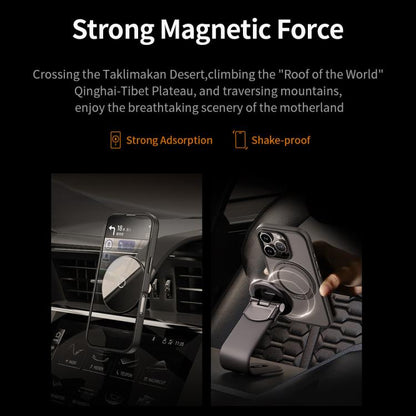 ROCK YouDun Series Skin Feel Rotating MagSafe Holder PC Hybrid TPU Phone Case