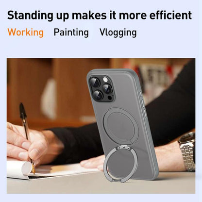 Solid Color 360 Degree Rotating Holder MagSafe Magnetic Phone Case