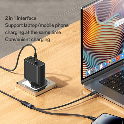 Yesido CA90 100W USB-C / Type-C to 8 Pin, Type-C 2 in 1 Charging Cable