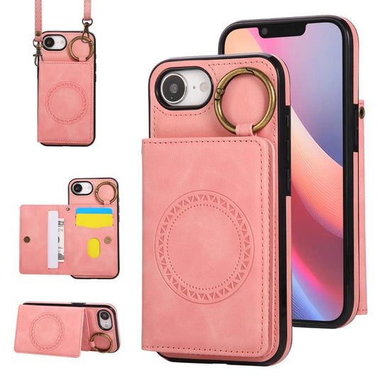 Car Magnetic Ring Buckle Card Bag Phone Case with Lanyard
