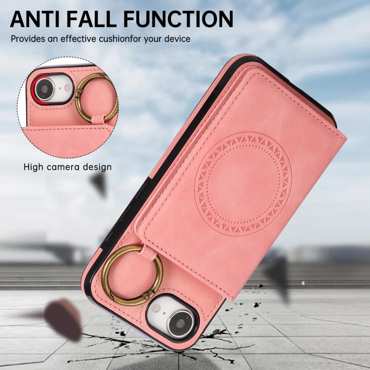 Car Magnetic Ring Buckle Card Bag Phone Case with Lanyard