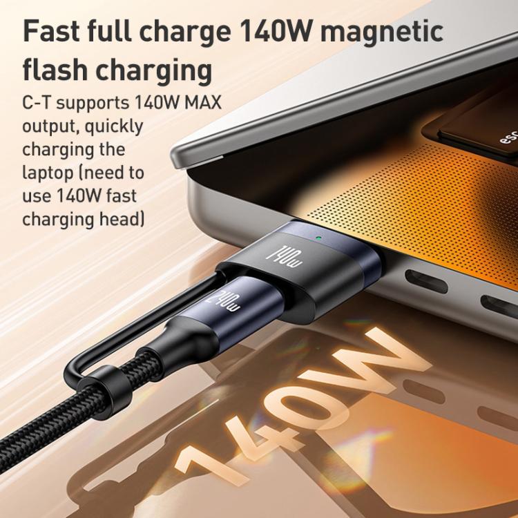 Yesido CA197 2 in 1 240W Type-C to Type-C and MagSafe 3 Magnetic Charging Data Cable, Length: 2m