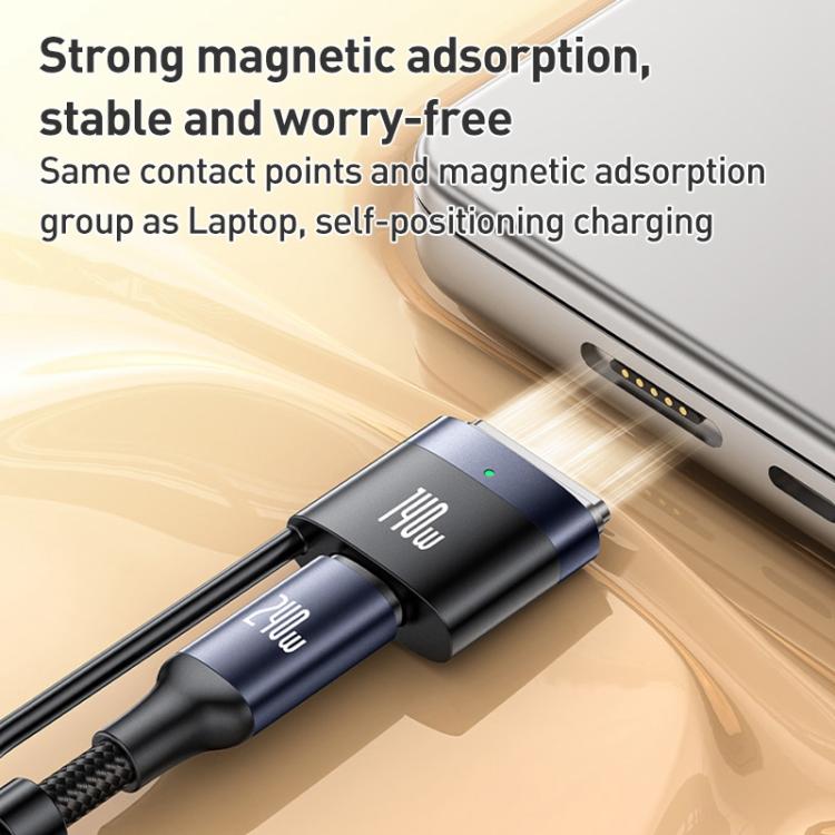 Yesido CA197 2 in 1 240W Type-C to Type-C and MagSafe 3 Magnetic Charging Data Cable, Length: 2m