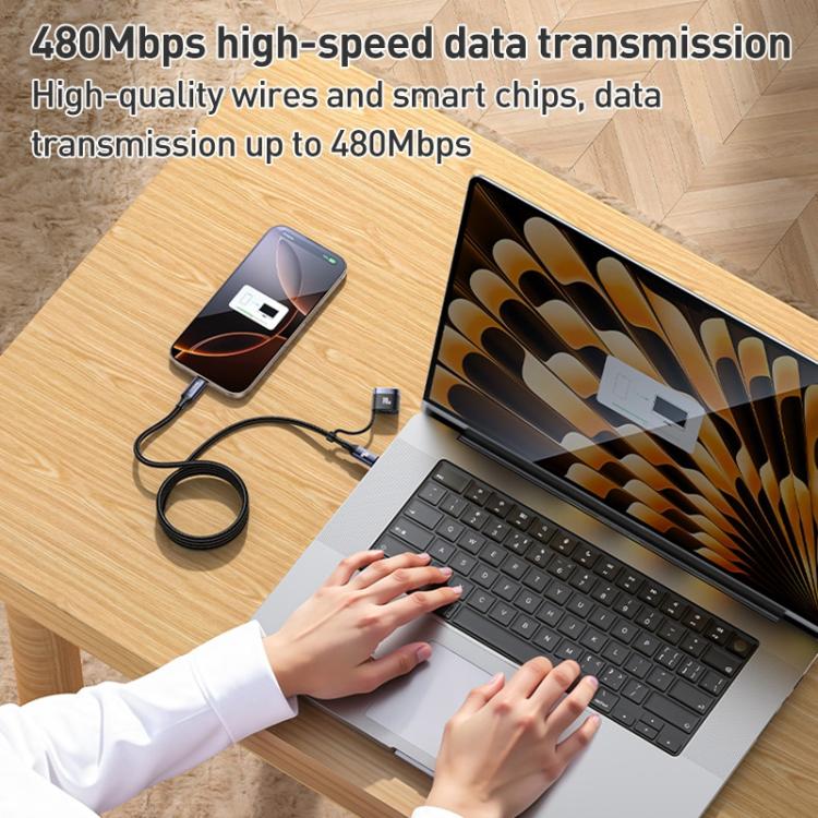 Yesido CA197 2 in 1 240W Type-C to Type-C and MagSafe 3 Magnetic Charging Data Cable, Length: 2m