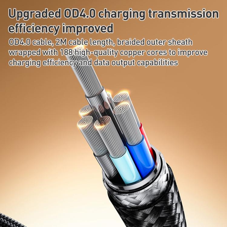 Yesido CA197 2 in 1 240W Type-C to Type-C and MagSafe 3 Magnetic Charging Data Cable, Length: 2m