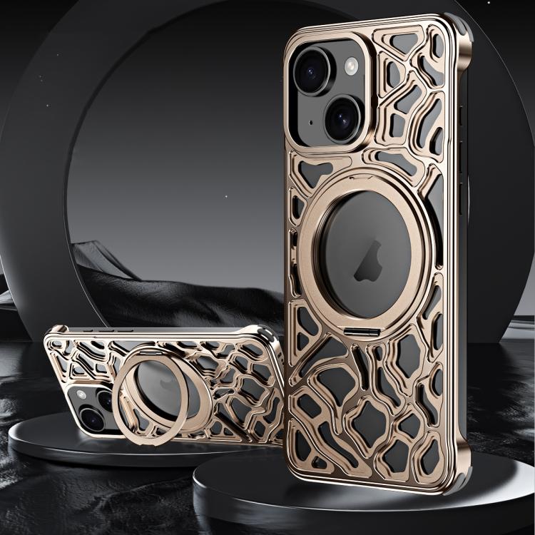 Yunyan Series Alloy Rotating Holder MagSafe Half Frame Phone Case