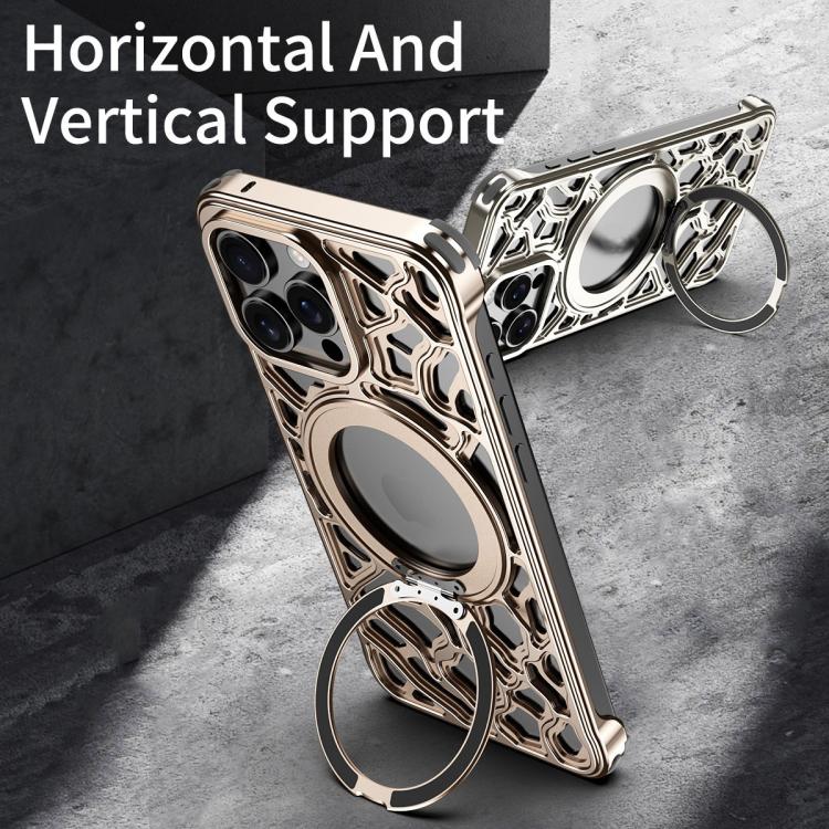 Yunyan Series Alloy Rotating Holder MagSafe Half Frame Phone Case