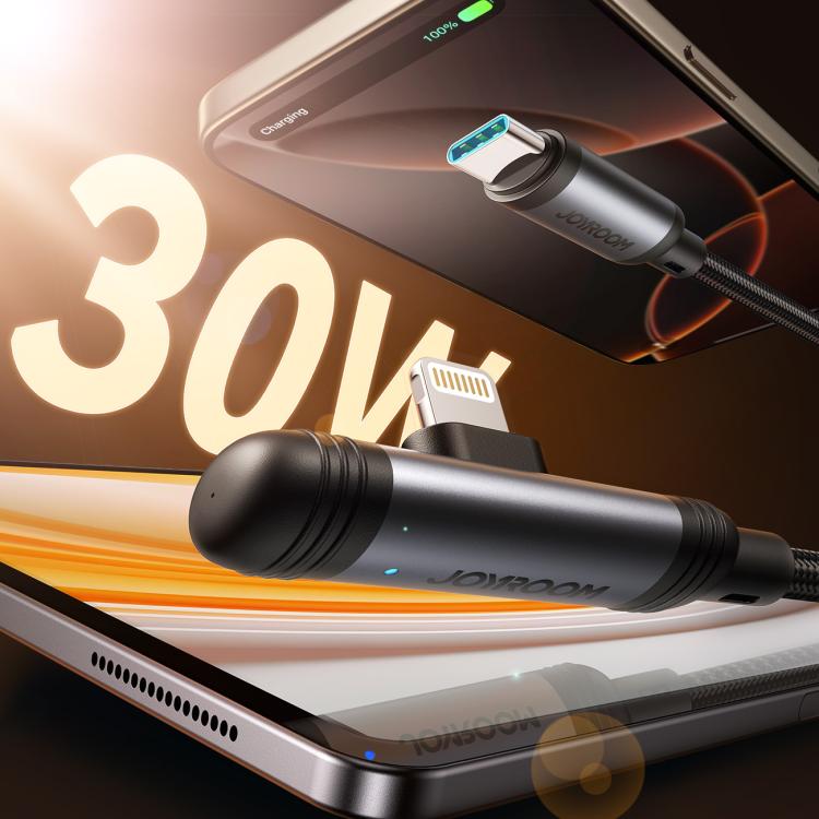 JOYROOM S-A56 EnjoyX Series 30W Type-C to 8 Pin 90 Degree Fast Charging Data Cable