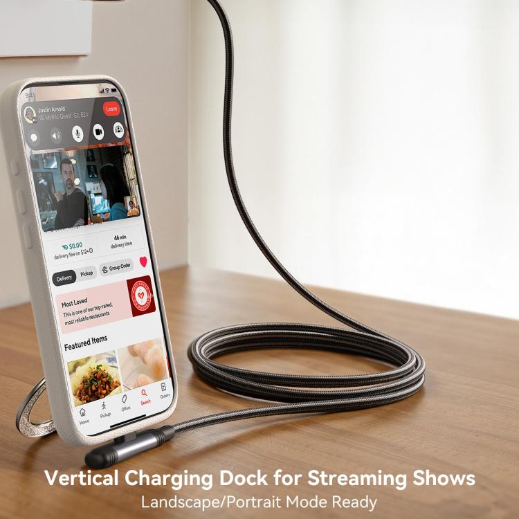 JOYROOM S-A56 EnjoyX Series 3A USB to 8 Pin 90 Degree Fast Charging Data Cable