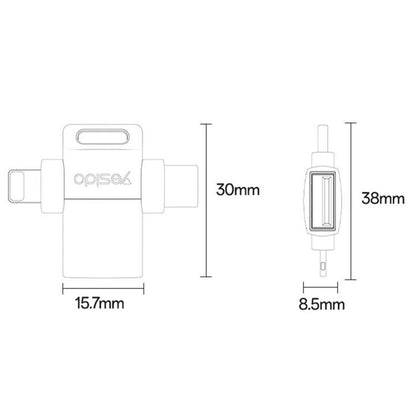 Yesido GS35 2 in 1 USB 3.0 Female to Type-C/8 Pin Male Charging Adapter