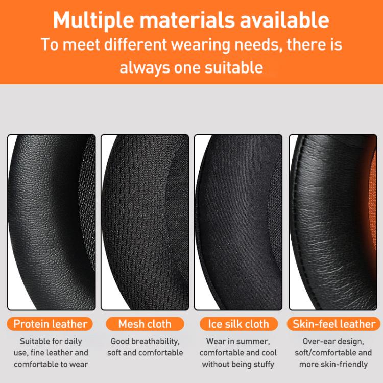 2pcs Protein Leather Splicing Hot Pressing Thickening Earphone Replacement Earpads Pads For HyperX Cloud 1 / I / 2 / II / 3
