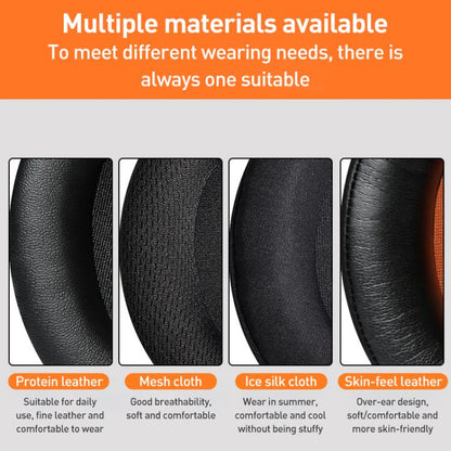 2pcs Protein Leather Splicing Hot Pressing Thickening Earphone Replacement Earpads Pads For HyperX Cloud 1 / I / 2 / II / 3