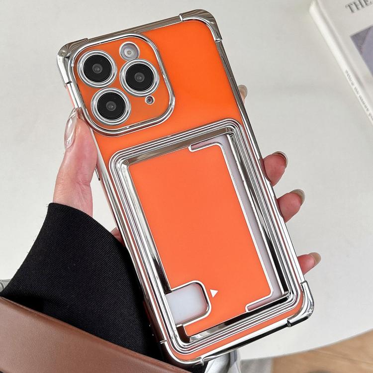Side Insert Card Slot Electroplated TPU Phone Case