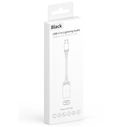 MH-306 USB-C / Type-C to 8 Pin Audio Earphone Adapter with Indicator Light