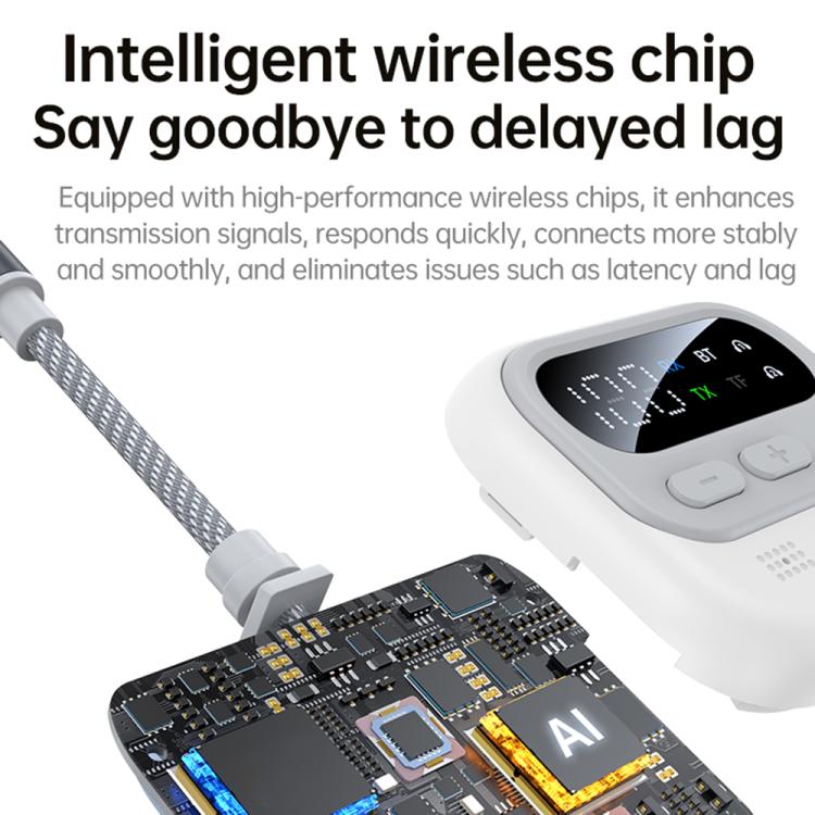 JS4 2 in 1 Car Digital Display Wireless Audio Adapter 3.5mm Audio Receiver Transmitter