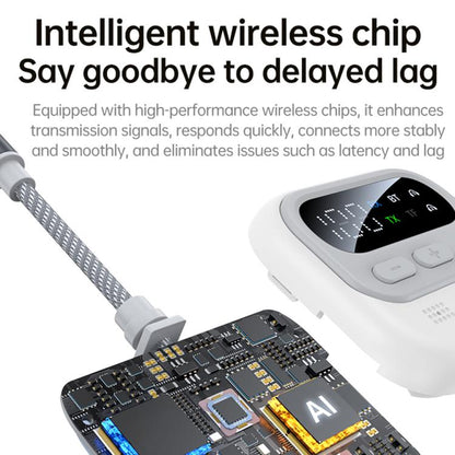 JS4 2 in 1 Car Digital Display Wireless Audio Adapter 3.5mm Audio Receiver Transmitter