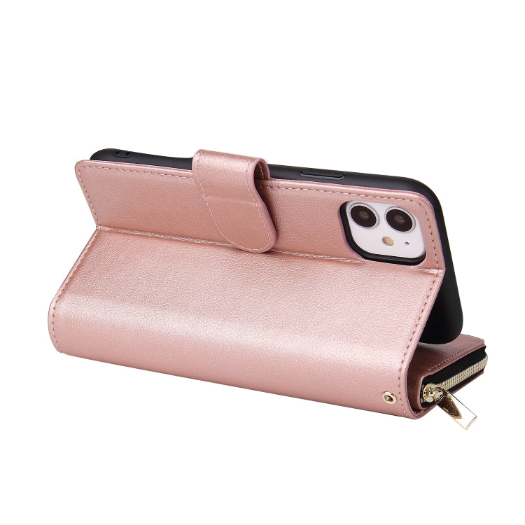 Zipper Wallet Bag Horizontal Flip PU Leather Case with Holder & 9 Card Slots & Wallet & Lanyard & Photo Frame, For iPhone 11, For iPhone 11 Pro, For iPhone 11 Pro Max, For iPhone SE 2022 / SE 2020 / 8 / 7, For iPhone 12 mini, For iPhone 12 / 12 Pro����...