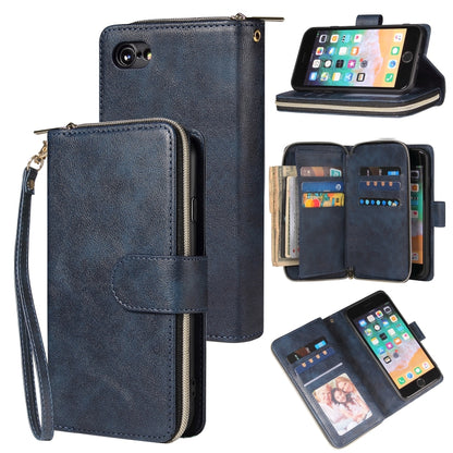 Zipper Wallet Bag Horizontal Flip PU Leather Case with Holder & 9 Card Slots & Wallet & Lanyard & Photo Frame, For iPhone 11, For iPhone 11 Pro, For iPhone 11 Pro Max, For iPhone SE 2022 / SE 2020 / 8 / 7, For iPhone 12 mini, For iPhone 12 / 12 Pro����...