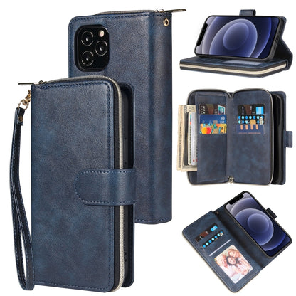 Zipper Wallet Bag Horizontal Flip PU Leather Case with Holder & 9 Card Slots & Wallet & Lanyard & Photo Frame, For iPhone 11, For iPhone 11 Pro, For iPhone 11 Pro Max, For iPhone SE 2022 / SE 2020 / 8 / 7, For iPhone 12 mini, For iPhone 12 / 12 Pro����...