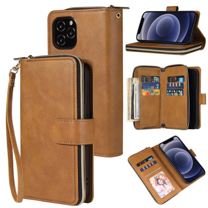 Zipper Wallet Bag Horizontal Flip PU Leather Case with Holder & 9 Card Slots & Wallet & Lanyard & Photo Frame, For iPhone 11, For iPhone 11 Pro, For iPhone 11 Pro Max, For iPhone SE 2022 / SE 2020 / 8 / 7, For iPhone 12 mini, For iPhone 12 / 12 Pro����...