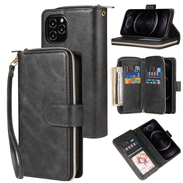 Zipper Wallet Bag Horizontal Flip PU Leather Case with Holder & 9 Card Slots & Wallet & Lanyard & Photo Frame, For iPhone 11, For iPhone 11 Pro, For iPhone 11 Pro Max, For iPhone SE 2022 / SE 2020 / 8 / 7, For iPhone 12 mini, For iPhone 12 / 12 Pro����...