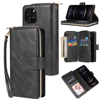 Zipper Wallet Bag Horizontal Flip PU Leather Case with Holder & 9 Card Slots & Wallet & Lanyard & Photo Frame, For iPhone 11, For iPhone 11 Pro, For iPhone 11 Pro Max, For iPhone SE 2022 / SE 2020 / 8 / 7, For iPhone 12 mini, For iPhone 12 / 12 Pro����...