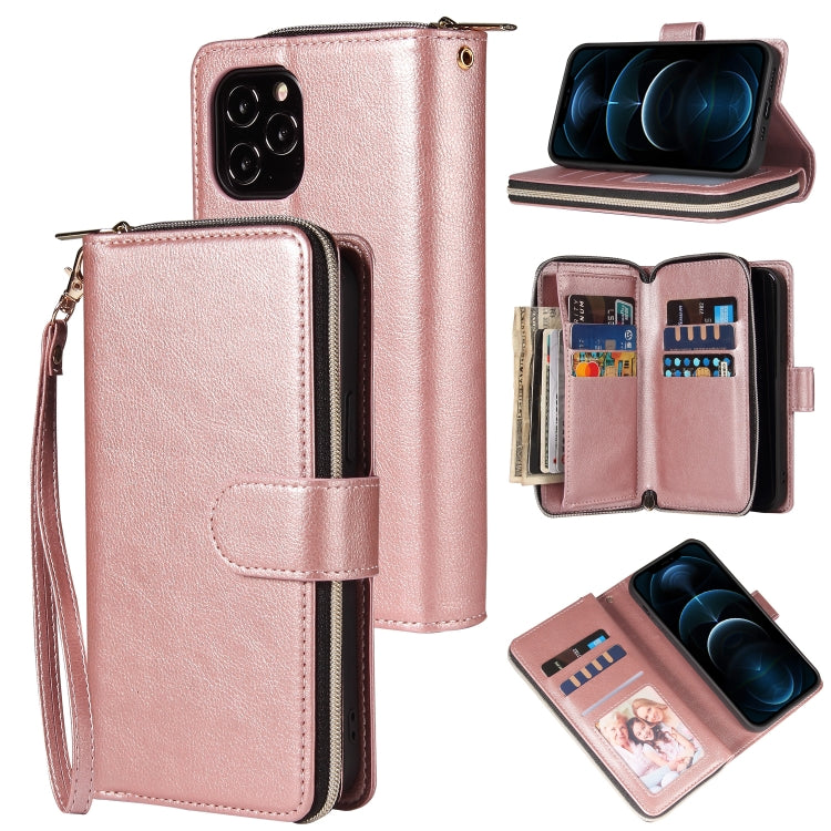 Zipper Wallet Bag Horizontal Flip PU Leather Case with Holder & 9 Card Slots & Wallet & Lanyard & Photo Frame, For iPhone 11, For iPhone 11 Pro, For iPhone 11 Pro Max, For iPhone SE 2022 / SE 2020 / 8 / 7, For iPhone 12 mini, For iPhone 12 / 12 Pro����...