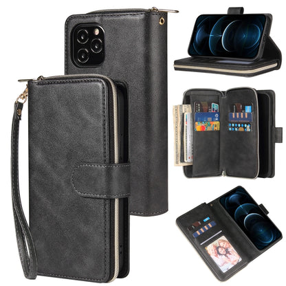 Zipper Wallet Bag Horizontal Flip PU Leather Case with Holder & 9 Card Slots & Wallet & Lanyard & Photo Frame, For iPhone 11, For iPhone 11 Pro, For iPhone 11 Pro Max, For iPhone SE 2022 / SE 2020 / 8 / 7, For iPhone 12 mini, For iPhone 12 / 12 Pro����...