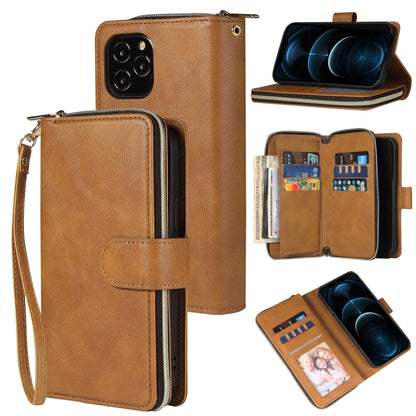 Zipper Wallet Bag Horizontal Flip PU Leather Case with Holder & 9 Card Slots & Wallet & Lanyard & Photo Frame, For iPhone 11, For iPhone 11 Pro, For iPhone 11 Pro Max, For iPhone SE 2022 / SE 2020 / 8 / 7, For iPhone 12 mini, For iPhone 12 / 12 Pro����...