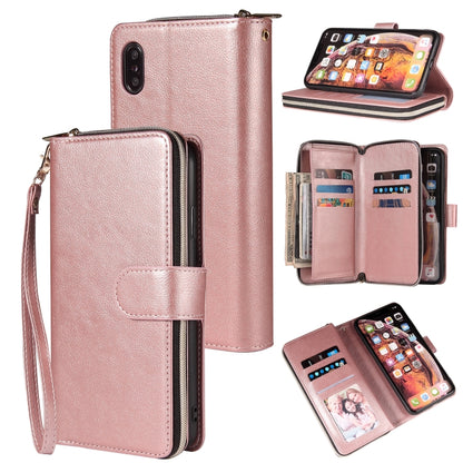 Zipper Wallet Bag Horizontal Flip PU Leather Case with Holder & 9 Card Slots & Wallet & Lanyard & Photo Frame, For iPhone 11, For iPhone 11 Pro, For iPhone 11 Pro Max, For iPhone SE 2022 / SE 2020 / 8 / 7, For iPhone 12 mini, For iPhone 12 / 12 Pro����...