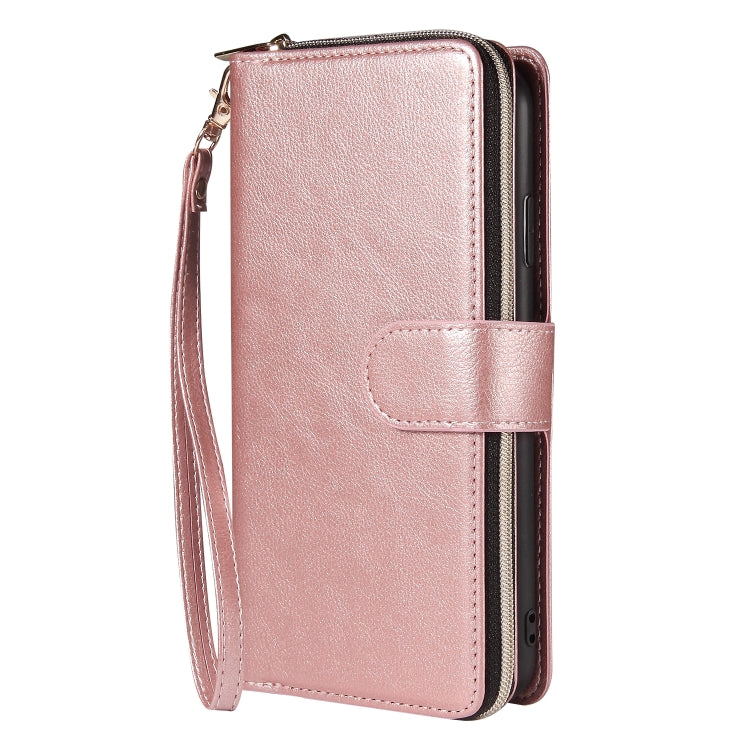 Zipper Wallet Bag Horizontal Flip PU Leather Case with Holder & 9 Card Slots & Wallet & Lanyard & Photo Frame, For iPhone XS Max