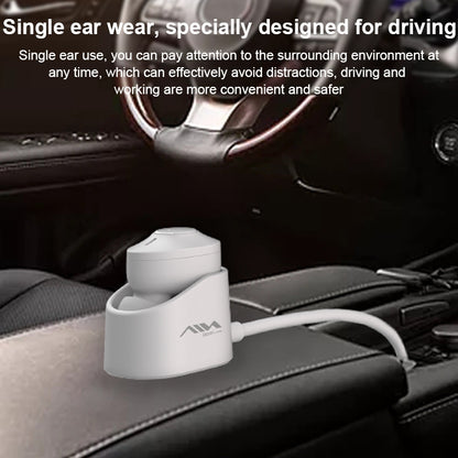 AIN MK-X18S USB Car Single Wireless Bluetooth Earphone with Charging Box, Support HD Call & Siri & Automatic Pairing, MK-X18S