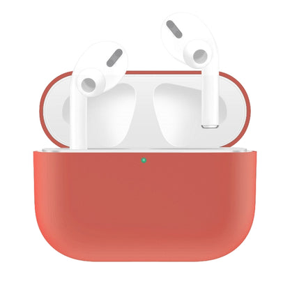 For AirPods Pro Solid Color Silicone Earphone Protective Case, Grey, Watermelon Red, Light Purple, Red, Black, White, Yellow, Pink, Green