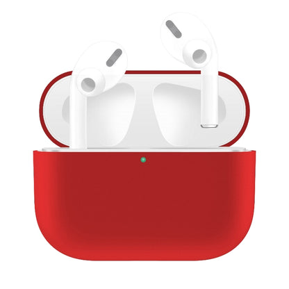 For AirPods Pro Solid Color Silicone Earphone Protective Case, Grey, Watermelon Red, Light Purple, Red, Black, White, Yellow, Pink, Green