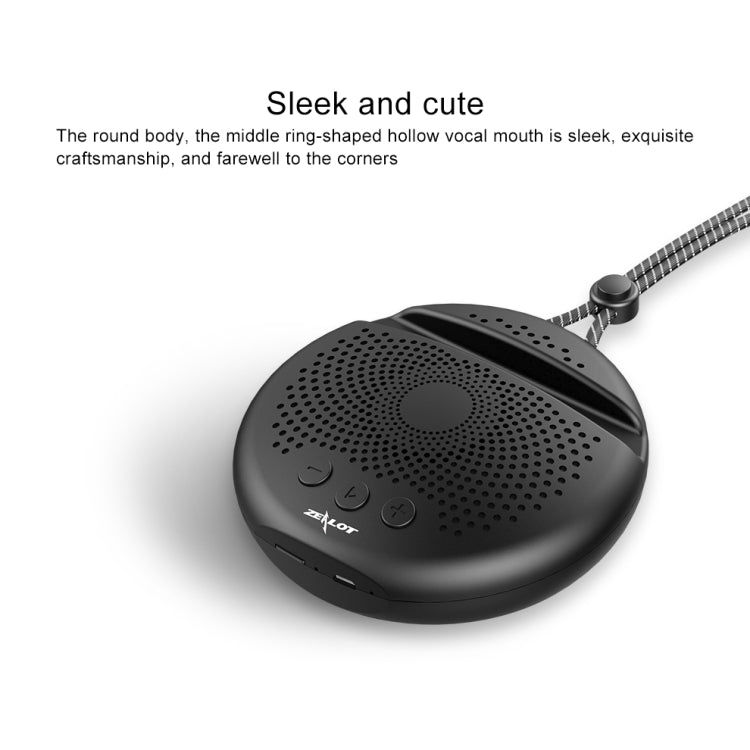 ZEALOT S24 Portable Stereo Bluetooth Speaker with Lanyard & Mobile Card Slot Holder, Supports Hands-free Call & TF Card