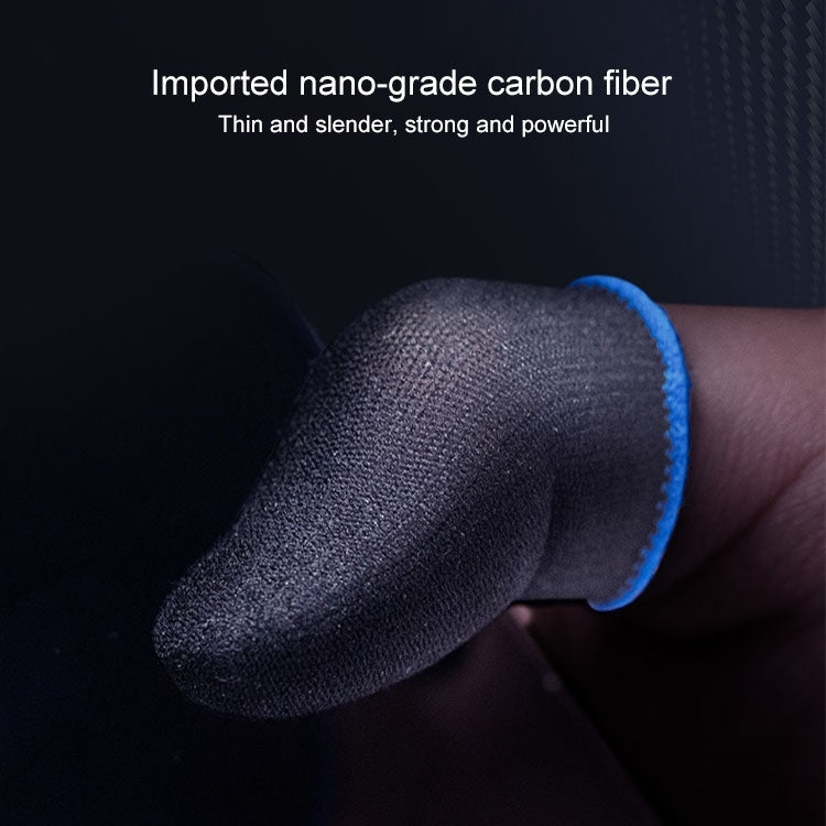 1 Pair Carbon Fiber Breathable Mobile Phone Game Touch Screen Finger Cover for Thumb / Index Finger