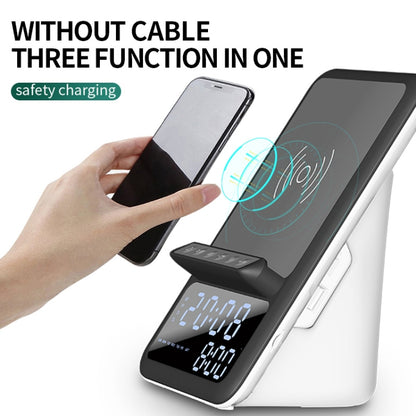 AEC BT512 Multifunctional Bluetooth Speaker 10W Wireless Charger LED Desktop Electronic Alarm Clock