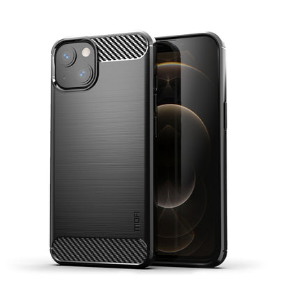 MOFI Gentleness Series Brushed Texture Carbon Fiber Soft TPU Case, For iPhone 14, For iPhone 14 Pro, For iPhone 14 Plus, For iPhone 14 Pro Max
