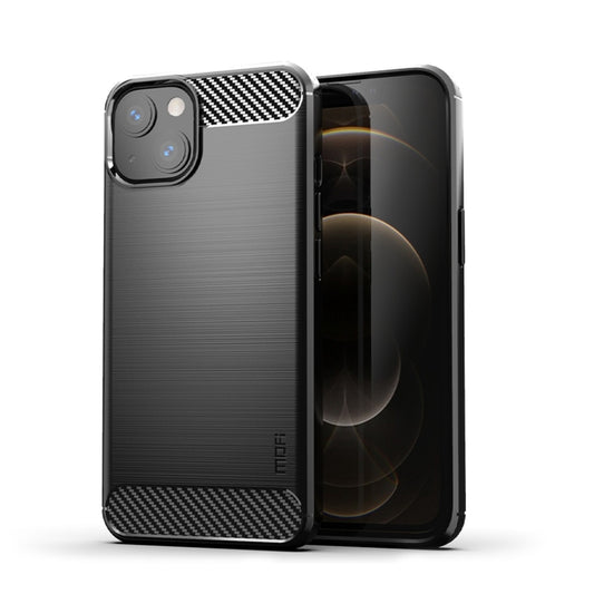 MOFI Gentleness Series Brushed Texture Carbon Fiber Soft TPU Case, For iPhone 14, For iPhone 14 Pro, For iPhone 14 Plus, For iPhone 14 Pro Max