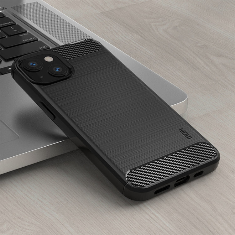 MOFI Gentleness Series Brushed Texture Carbon Fiber Soft TPU Case, For iPhone 14, For iPhone 14 Pro, For iPhone 14 Plus, For iPhone 14 Pro Max