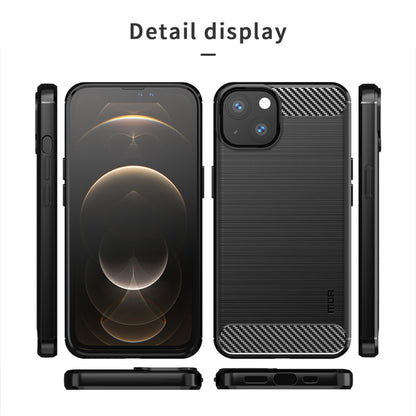 MOFI Gentleness Series Brushed Texture Carbon Fiber Soft TPU Case, For iPhone 14, For iPhone 14 Pro, For iPhone 14 Plus, For iPhone 14 Pro Max