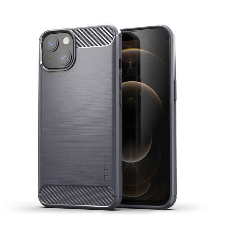 MOFI Gentleness Series Brushed Texture Carbon Fiber Soft TPU Case, For iPhone 14, For iPhone 14 Pro, For iPhone 14 Plus, For iPhone 14 Pro Max
